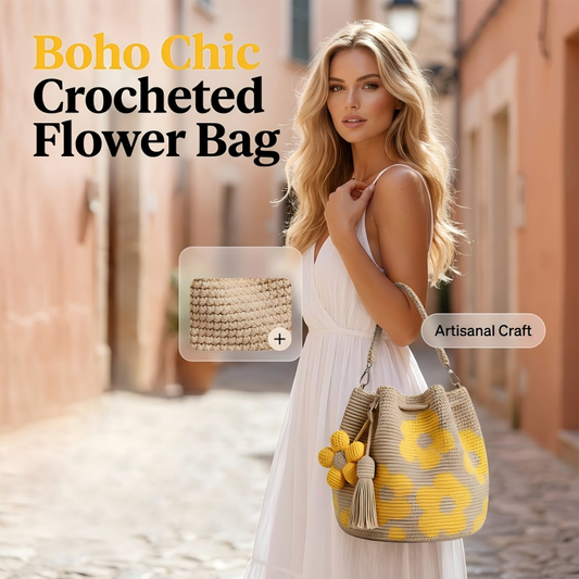 🔥2026 HOT SALE🔥【Limited Offer】50% Off ✨Boho Crocheted Flower Bucket Bag for Women——One tote. Endless summer vibes.🌼