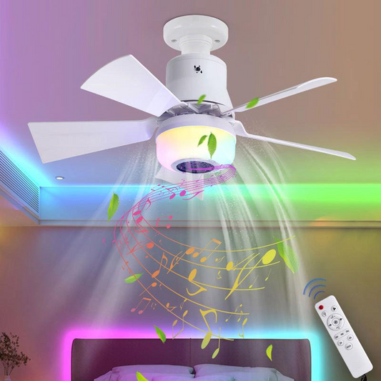 🔥2026 Hot Sale ＆ 50％ Off✨🍃Smart Ceiling Fan with Light, RGB & Bluetooth Speaker