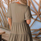 🔥2026 Summer Hot Sale 49% OFF🌈Women's V Neck Ruffle Casual A-Line Flowy Swing Shift Dress