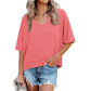🏖️Summer Cool Deal: ONLY ￡11.99!💃Women's Half Sleeve V-Neck Top with Patchwork Hem