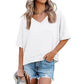 🏖️Summer Cool Deal: ONLY ￡11.99!💃Women's Half Sleeve V-Neck Top with Patchwork Hem