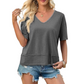 🏖️Summer Cool Deal: ONLY ￡11.99!💃Women's Half Sleeve V-Neck Top with Patchwork Hem