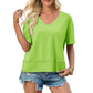 🏖️Summer Cool Deal: ONLY ￡11.99!💃Women's Half Sleeve V-Neck Top with Patchwork Hem