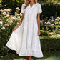 💥LAST DAY SALE 50%OFF💥Women's Eyelet Lace A-Line Dress with Pockets 👗 – Cotton Blend, Machine Washable, Solid Colours, Sizes S-2XL
