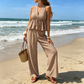 🏖️Limited Time Sale 50% OFF!🌞Women's Striped Tie-Waist Co-ord Set – Sleeveless Blouse & Wide-Leg Trousers 💫🌿  Vintage Boho Style • Casual Commuter Wear • Lightweight & Flowy💃