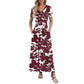 👗Summer Hot Sale 50% OFF🌈 Women's V neck Ankle Length Floral Print Beach Long Flowy Maxi Dress with Pockets🎀