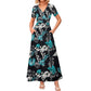 👗Summer Hot Sale 50% OFF🌈 Women's V neck Ankle Length Floral Print Beach Long Flowy Maxi Dress with Pockets🎀