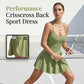 🏆LAST DAY 45% OFF🎾Women's Spaghetti Strap Sport Dress✨Built-In Liner Shorts Tennis Yoga Flowy Mini Skort Dress