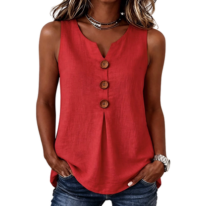👚❄️Summer cool-down deal: just £11.99!!⚡50K+ SOLD!❄️Women's V-Neck Sleeveless Cotton Linen Vest