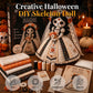 🔥LAST DAY 49% OFF - 🎃Day of the Dead Patchwork Doll DIY Sewing Kit - Handmade Fabric Doll Craft Kit with Floral Details