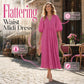 💃2026 Summer Hot Sale 70% OFF✨Women's V-Neck Puff Sleeve Empire Waist A-Line Maxi Dress