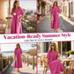 💃2026 Summer Hot Sale 70% OFF✨Women's V-Neck Puff Sleeve Empire Waist A-Line Maxi Dress