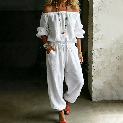 👗Last Day Promotion 50% OFF🌸Women's Off Shoulder Jumpsuit – Effortless Chic With A Flattering Fit ✨