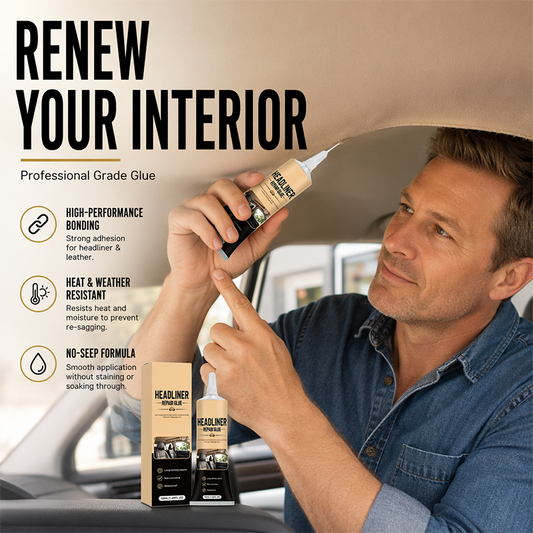 ⏳🌟LAST DAY SALE ONLY ￡6.99!!🎉49K+ SOLD💕 Waterproof Car Headliner Repair Glue, High Strength Adhesive for Sagging Car Ceiling & Interior🚗