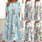 🔥LAST DAY SALE - 49% OFF👗🌸Women’s Elegant Floral Print Round-Neck Long Dress