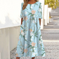 🔥LAST DAY SALE - 49% OFF👗🌸Women’s Elegant Floral Print Round-Neck Long Dress
