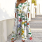 🔥LAST DAY SALE - 49% OFF👗🌸Women’s Elegant Floral Print Round-Neck Long Dress
