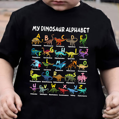 🦖Hot Sale 50% OFF✨Kids Dinosaur Alphabet Graphic T-Shirt