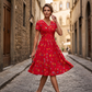 🏖️Summer Hot Sale 65% Off!💃✨Women's V-Neck Floral Print Dress with Twist Waist