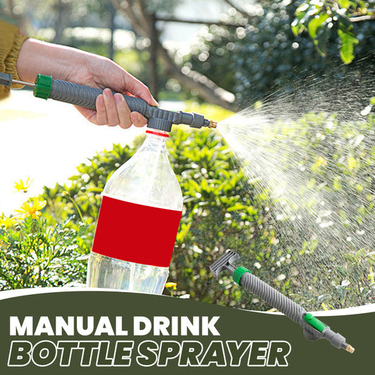 🌿🔥LAST DAY SALE ONLY ￡6.99!!👍Manual Drink Bottle Sprayer with Adjustable Nozzle‑Portable DIY Garden Spray Tool, Fits Standard Plastic Bottles for Plant Watering, Fertilizing & Pest Control