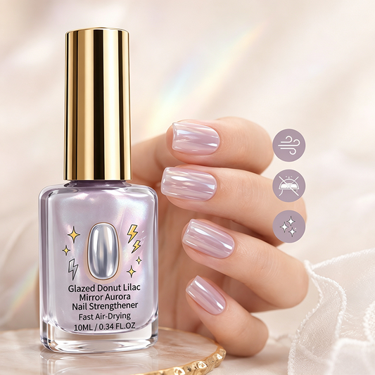 ✨Last Day Special Price £7.99!!💥💜Lilac Glossy Mirror Nail Strengthener｜2‑in‑1 Nail Hardener & Gloss Manicure Finish💅