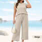 🔥LAST DAY SALE ONLY ￡17.99!!👚2026 Women's Casual Sleeveless Top & Wide-Leg Pants Set