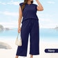 🔥LAST DAY SALE ONLY ￡17.99!!👚2026 Women's Casual Sleeveless Top & Wide-Leg Pants Set