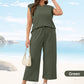 🔥LAST DAY SALE ONLY ￡17.99!!👚2026 Women's Casual Sleeveless Top & Wide-Leg Pants Set