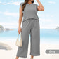 🔥LAST DAY SALE ONLY ￡17.99!!👚2026 Women's Casual Sleeveless Top & Wide-Leg Pants Set