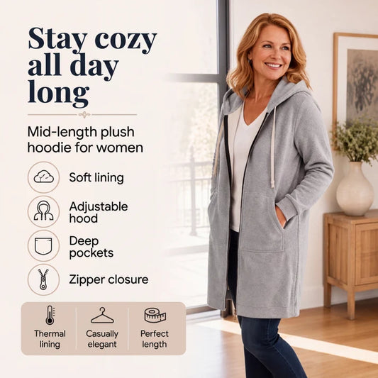 🔥This Week's Special Price:£12.99!!🔥Women Casual Zip up Fleece Hoodies