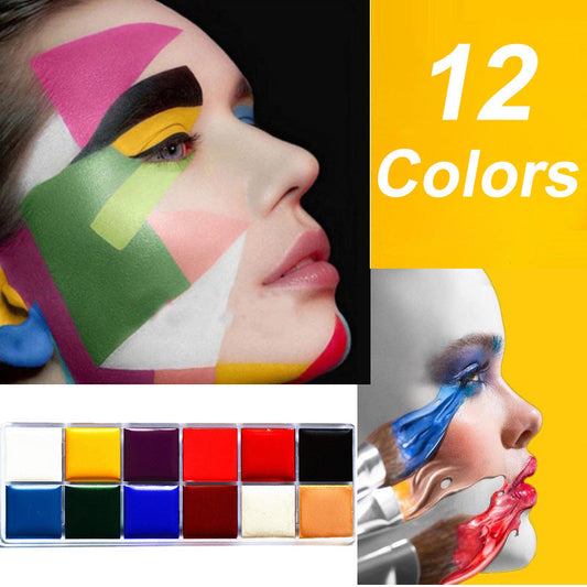 🎃Halloween Early Sale🎨 12-Color Face & Body Oil Paint Palette for Adults & Kids