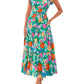 🏖️Summer Sale-50% Off🌷Women's Boho Print V Neck Ruffle Maxi Dress