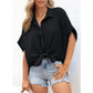 🔥Hot Sale 49% Off💥🎁Women's Loose Fit Casual Button Short Sleeve Shirt Tops