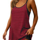 ✨SUMMER HOT SALE 50%OFF🎀Women's Summer Sleeveless V-Neck Striped Athletic Mini Dress with Built-in Shorts